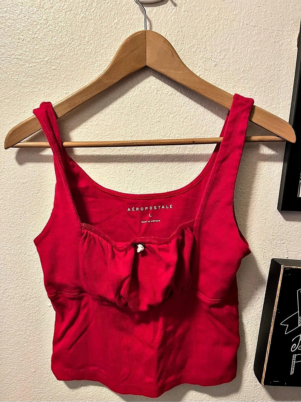 Aéropostale Ribbed Scoop Neck Tank Top in Pink Size Large Like New